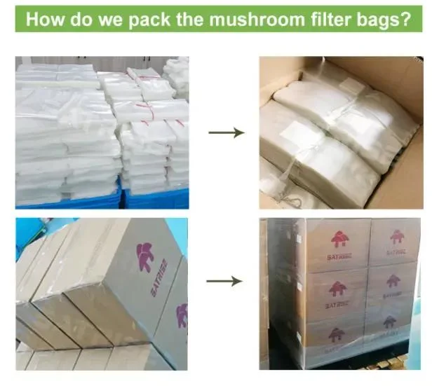 Size Customizable 60um Autoclavable Gusseted 0.2/0.5 Micron Filter Breathable PP Plastic Mushroom Grow Bags Spawn Cultivation Bags