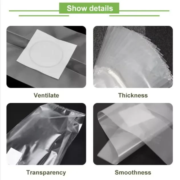 Size Customizable 60um Autoclavable Gusseted 0.2/0.5 Micron Filter Breathable PP Plastic Mushroom Grow Bags Spawn Cultivation Bags